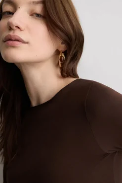 Bluzka z Dekoltem w Łódkę z Bawełny Ultralight Cotton