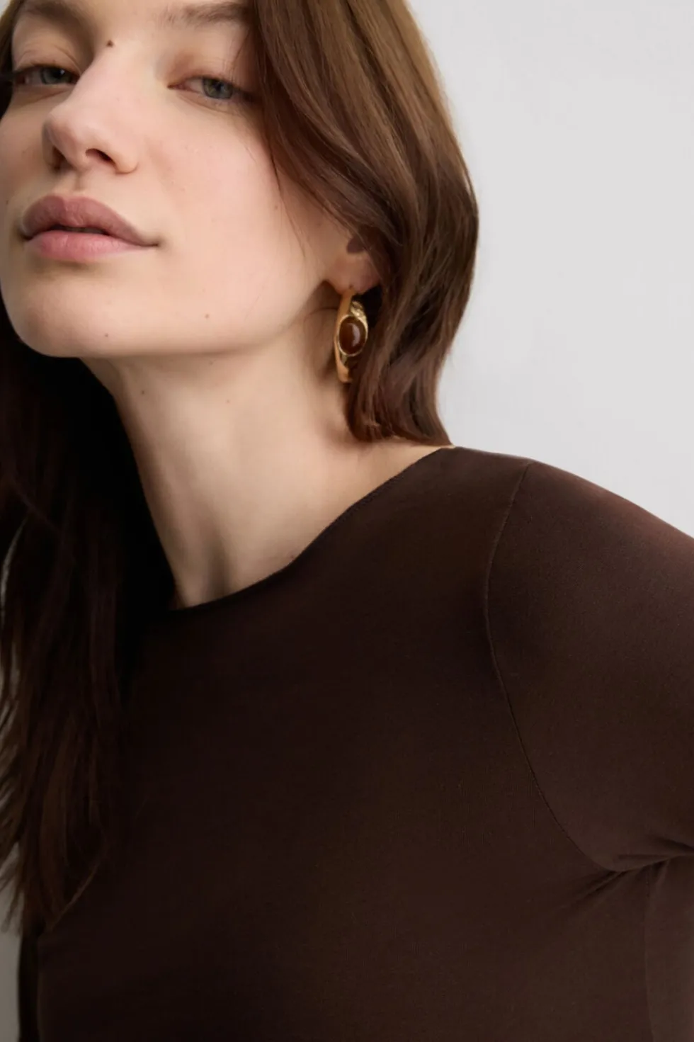 Bluzka z Dekoltem w Łódkę z Bawełny Ultralight Cotton