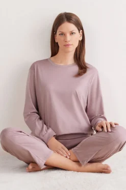 Bluzka z Długim Rękawem z Bawełny Elevated Cotton