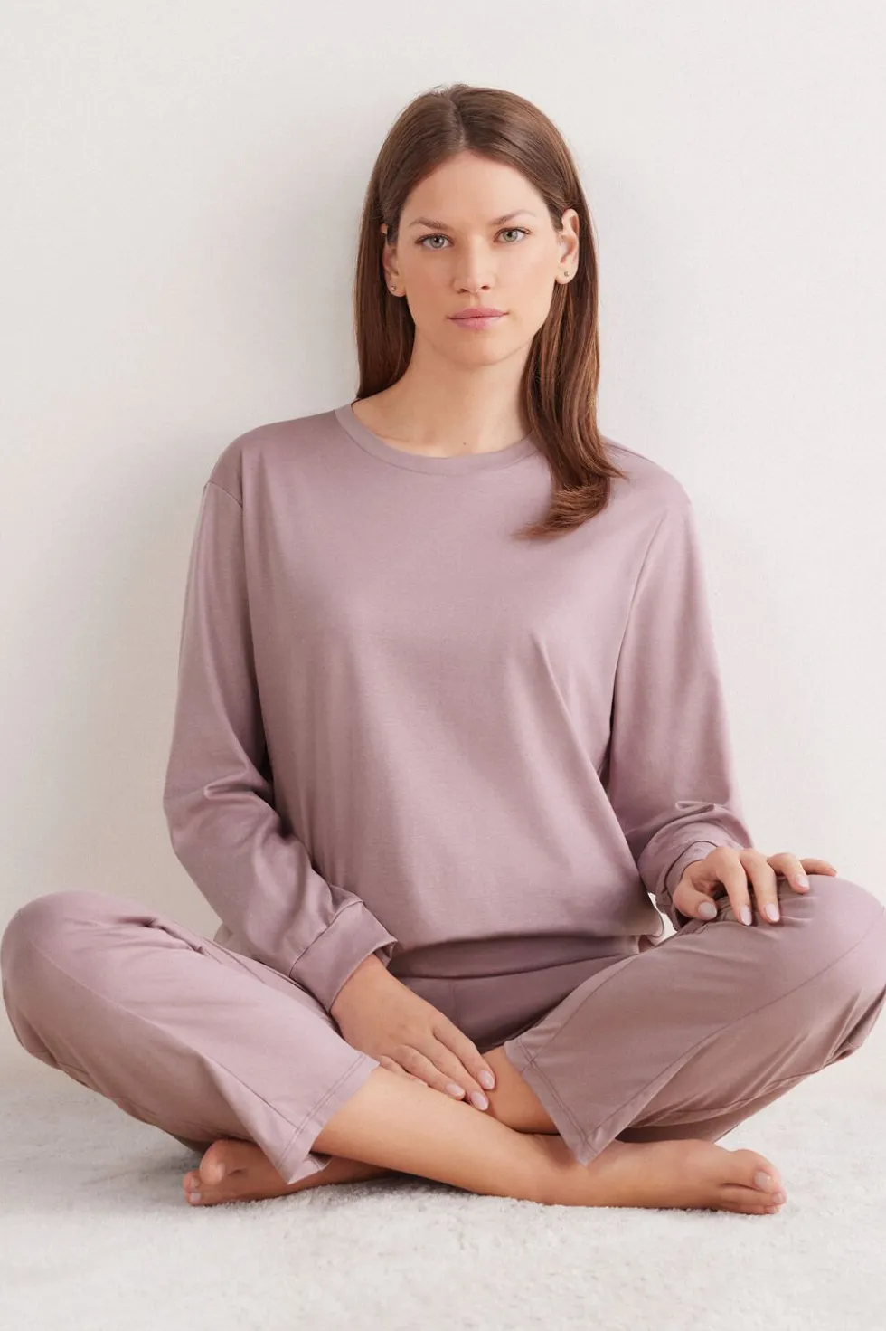 Bluzka z Długim Rękawem z Bawełny Elevated Cotton