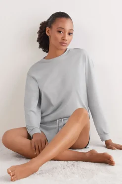 Bluzka z Długim Rękawem z Bawełny Elevated Cotton