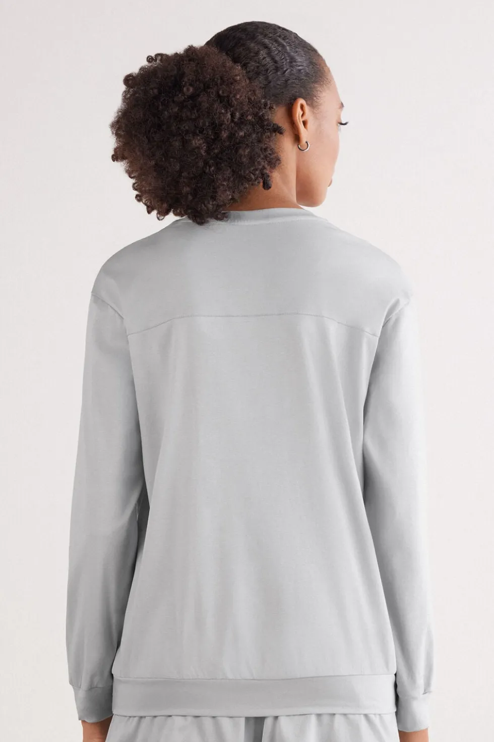 Bluzka z Długim Rękawem z Bawełny Elevated Cotton