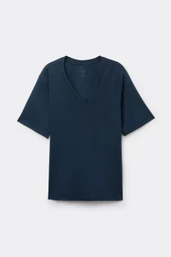 Bluzka z Krótkim Rękawem z Dekoltem w Serek z bawełny Elevated Cotton