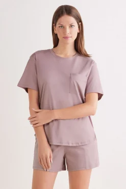Bluzka z Krótkim Rękawem z Bawełny Elevated Cotton