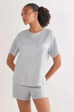 Bluzka z Krótkim Rękawem z Bawełny Elevated Cotton