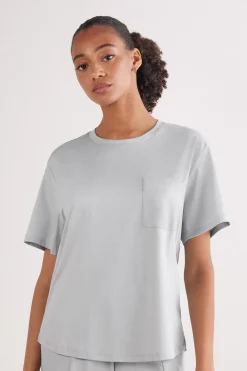 Bluzka z Krótkim Rękawem z Bawełny Elevated Cotton