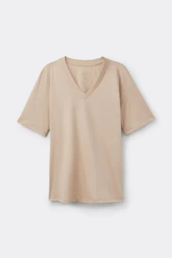 Bluzka z Krótkim Rękawem z Dekoltem w Serek z bawełny Elevated Cotton