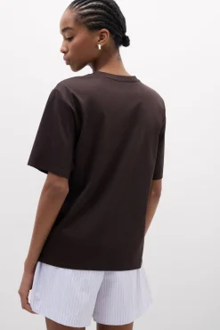 Bluzka z Krótkim Rękawem z Dekoltem w Serek z bawełny Elevated Cotton