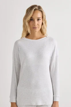 Bluzka z Modalu z Długim Rękawem i Dekoltem w Łódkę Chic Comfort