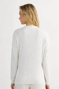 Bluzka z Modalu z Długim Rękawem Rozpinana z Przodu Chic Comfort