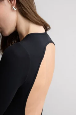 Body z Długim Rękawem z Tkaniny Essential Modal z Odkrytymi Plecami