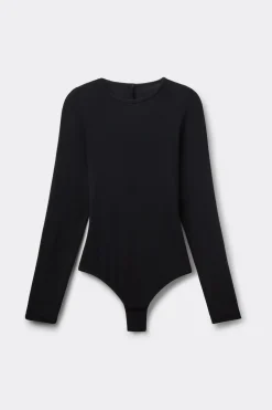 Body z Długim Rękawem z Tkaniny Essential Modal z Odkrytymi Plecami