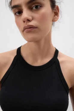 Crop Top w Prążki z Bawełny Superior