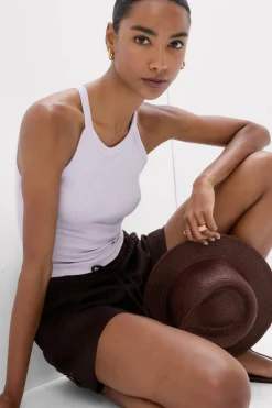 Crop Top w Prążki z Bawełny Superior