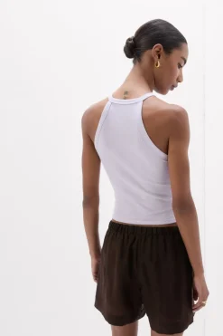 Crop Top w Prążki z Bawełny Superior