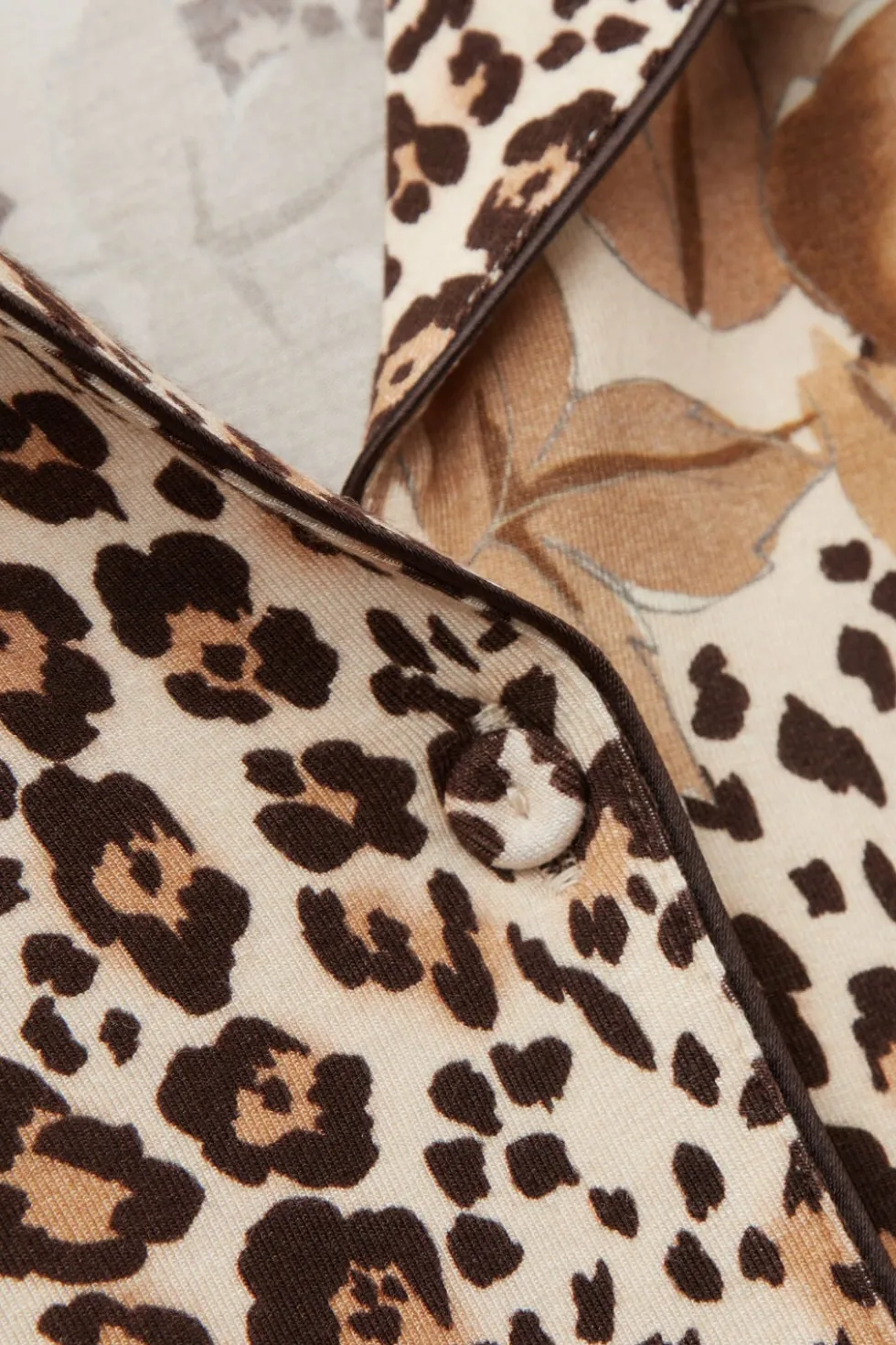 Długa Rozpinana z Przodu Piżama z Modalu Animalier Simply Iconic