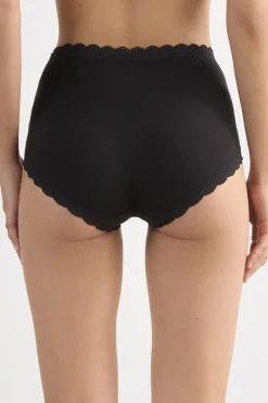 Figi Culotte z Wysokim Stanem z Bawełny i Koronki