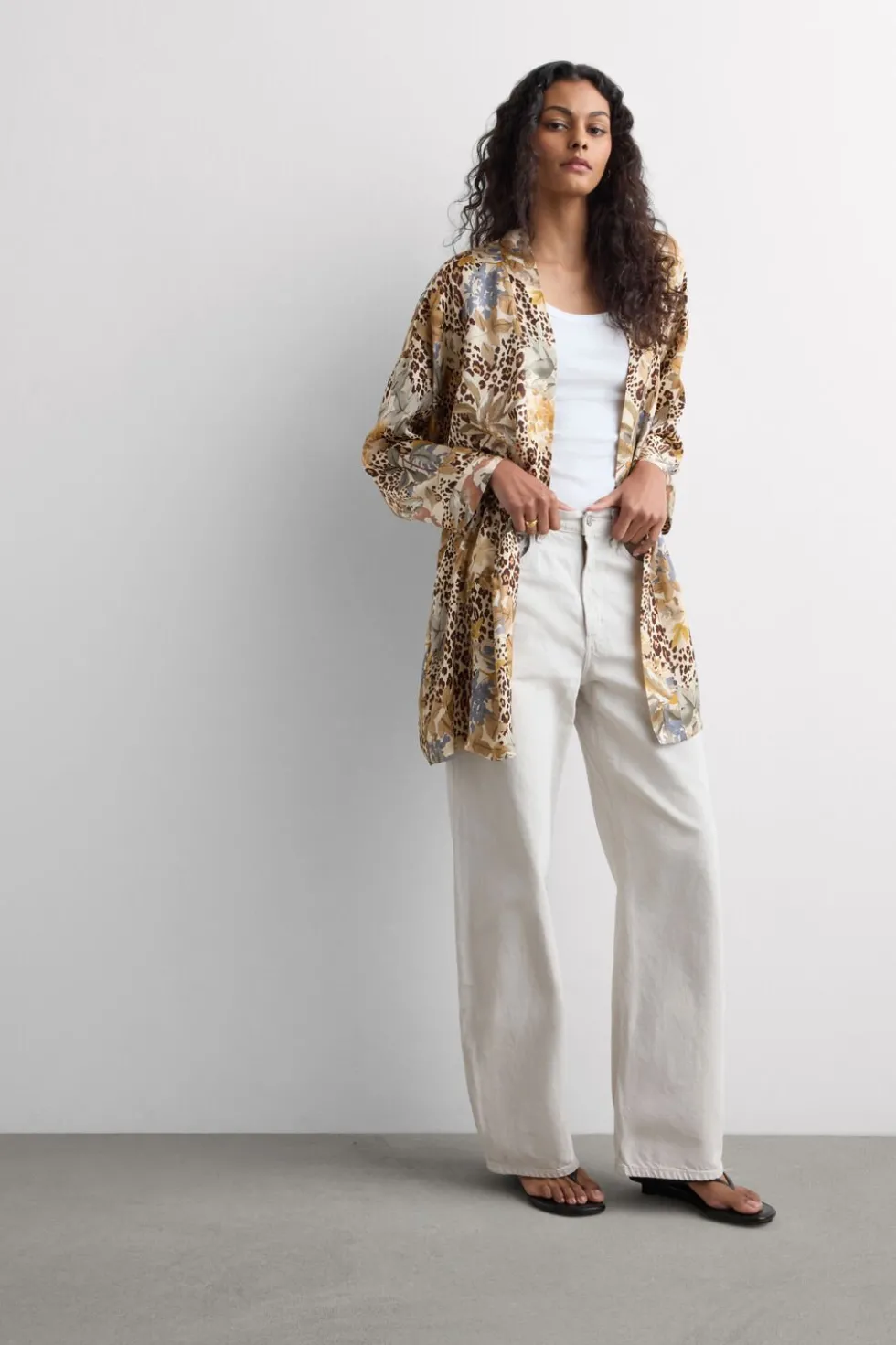 Kimono z Satyny Wiskozowej Animalier Simply Iconic