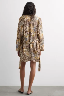Kimono z Satyny Wiskozowej Animalier Simply Iconic