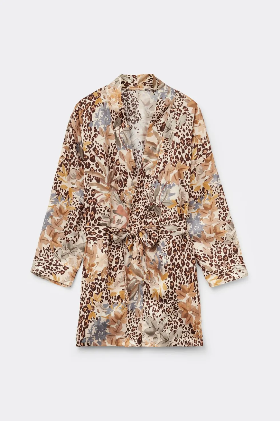 Kimono z Satyny Wiskozowej Animalier Simply Iconic