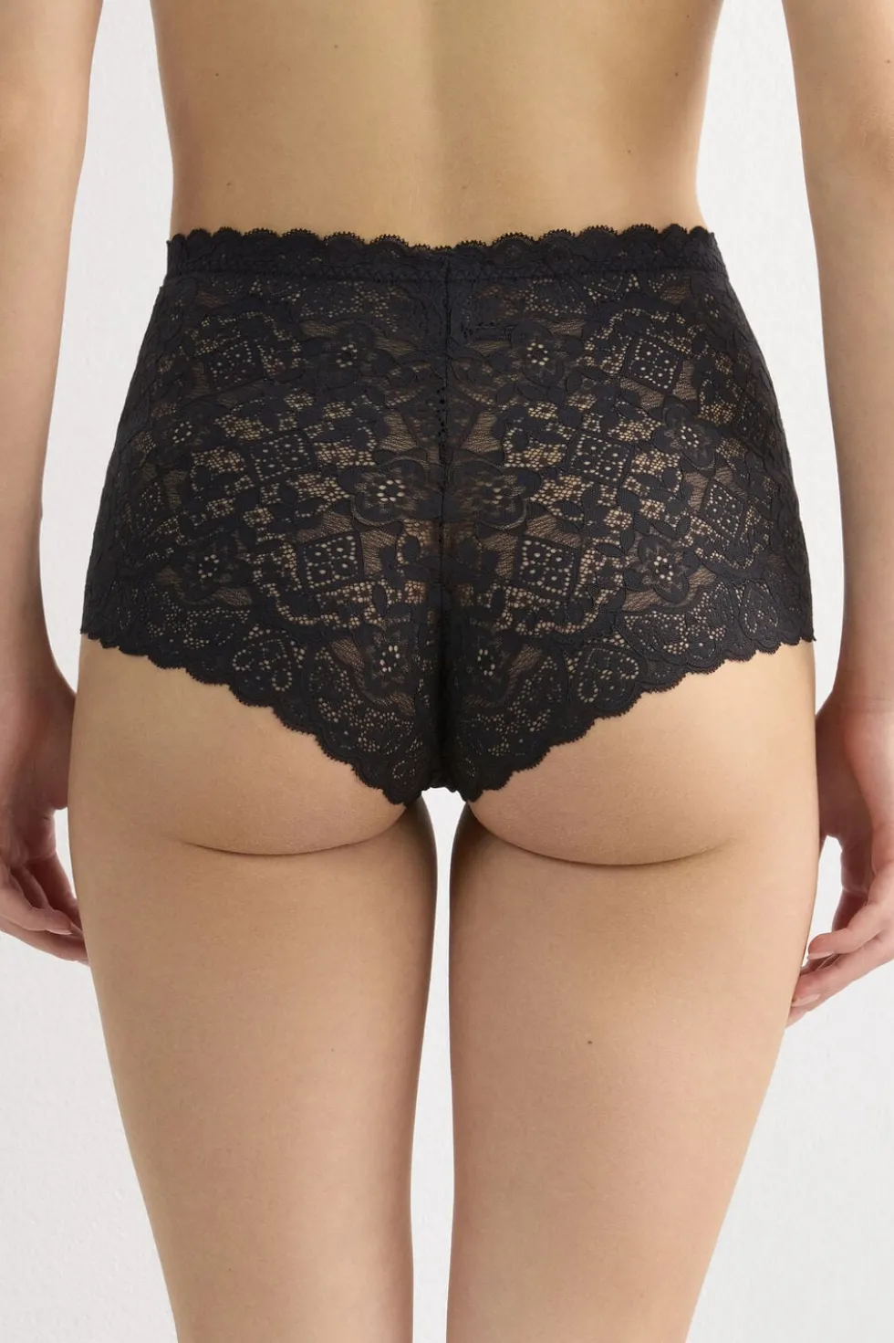 Koronkowe Figi Culotte Wysoki Stan
