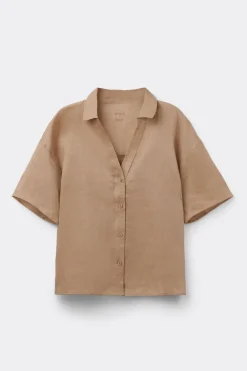 Koszula z Krótkim Rękawem z Płótna Lnianego The Pure Linen