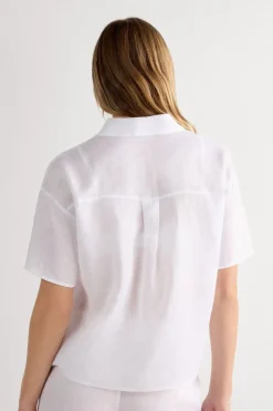 Koszula z Krótkim Rękawem z Płótna Lnianego The Pure Linen