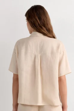 Koszula z Krótkim Rękawem z Płótna Lnianego The Pure Linen