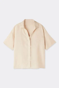 Koszula z Krótkim Rękawem z Płótna Lnianego The Pure Linen