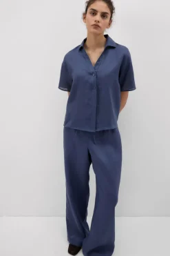 Koszula z Krótkim Rękawem z Płótna Lnianego The Pure Linen