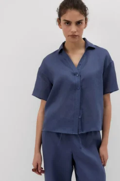 Koszula z Krótkim Rękawem z Płótna Lnianego The Pure Linen