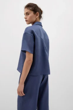 Koszula z Krótkim Rękawem z Płótna Lnianego The Pure Linen