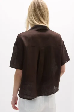 Koszula z Krótkim Rękawem z Płótna Lnianego The Pure Linen