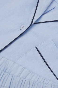 Krótka Piżama z Bawełny i Modalu Chambray NI
