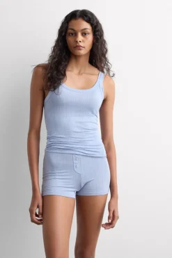 Krótka Prążkowana Piżama z Modalu Soft Lounge