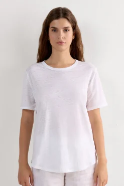 Lniana Bluzka z Krótkim Rękawem The Pure Linen