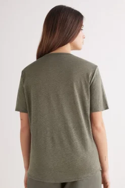 Lniana Bluzka z Krótkim Rękawem The Pure Linen