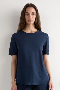 Lniana Bluzka z Krótkim Rękawem The Pure Linen