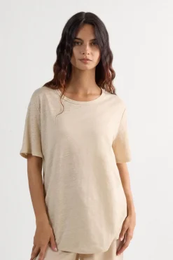 Lniana Bluzka z Krótkim Rękawem The Pure Linen