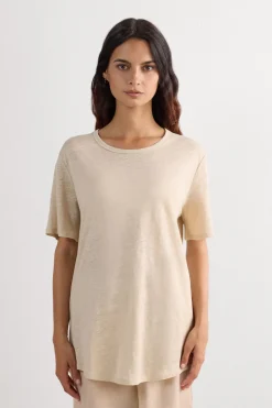 Lniana Bluzka z Krótkim Rękawem The Pure Linen