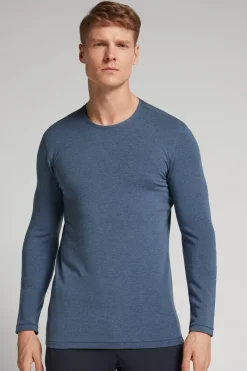 Longsleeve z Modalu z Kaszmirem z Dekoltem Pod Szyję