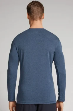 Longsleeve z Modalu z Kaszmirem z Dekoltem Pod Szyję