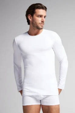 Longsleeve z Modalu z Kaszmirem z Dekoltem Pod Szyję