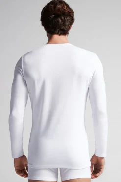 Longsleeve z Modalu z Kaszmirem z Dekoltem Pod Szyję