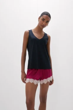 Podkoszulka z bawełny Elevated Cotton z Dekoltem w Serek