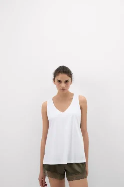 Podkoszulka z bawełny Elevated Cotton z Dekoltem w Serek
