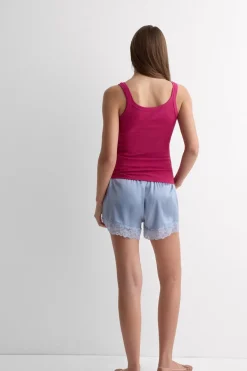 Tank Top Prążkowany z Bawełny Superior