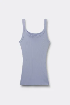 Tank Top Prążkowany z Bawełny Superior
