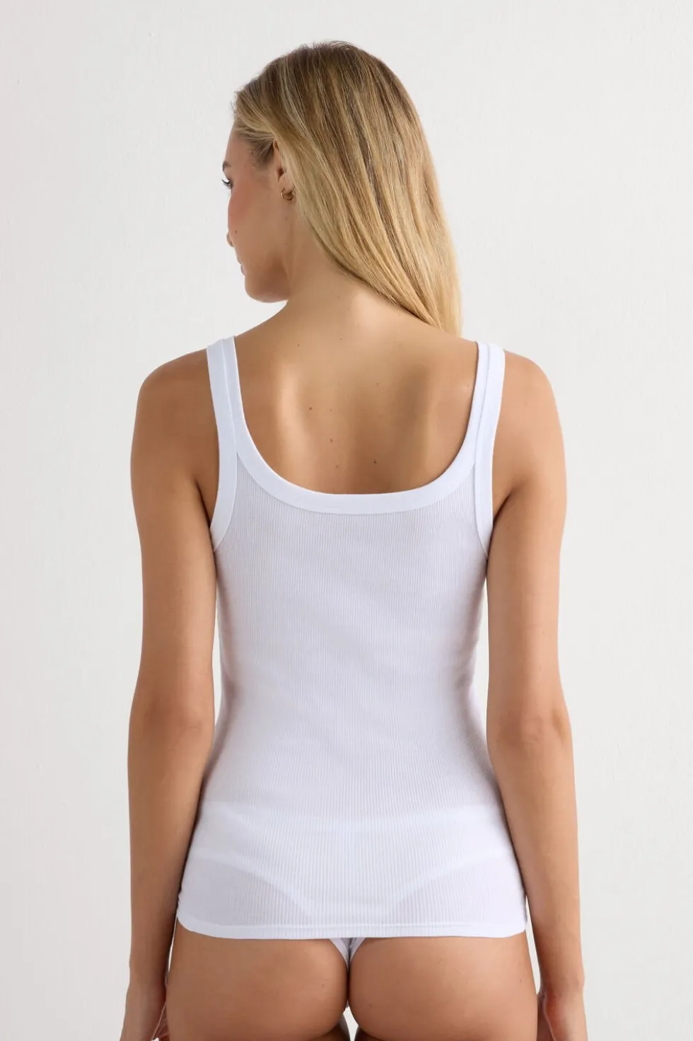Tank Top Prążkowany z Bawełny Superior