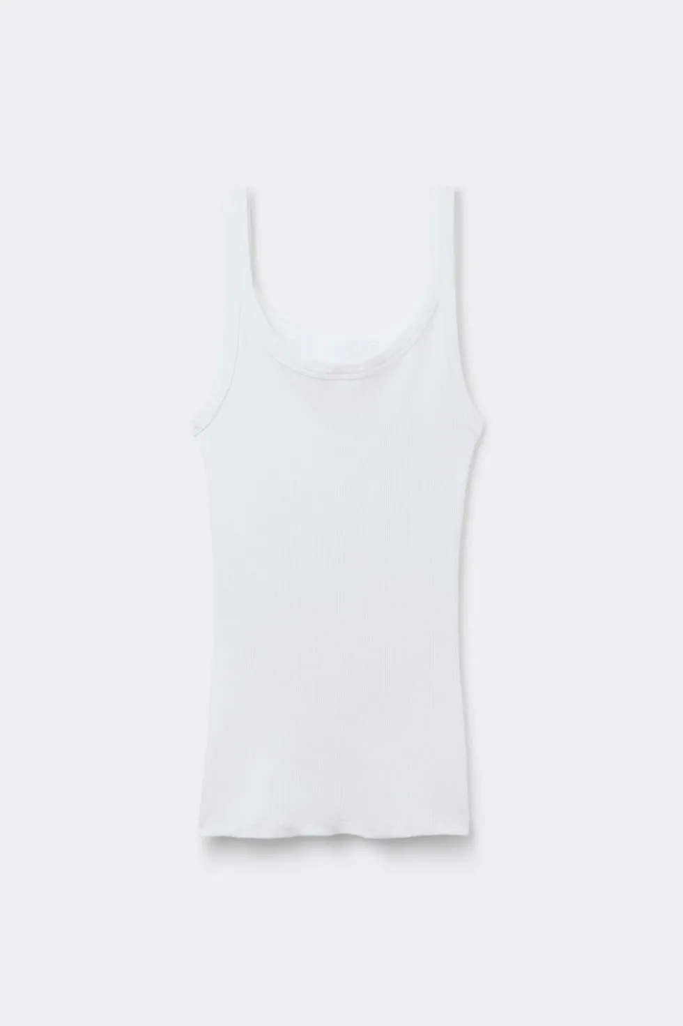 Tank Top Prążkowany z Bawełny Superior